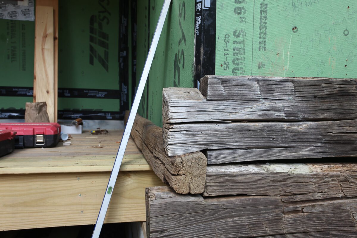 Cabin Recovered Siding Installation