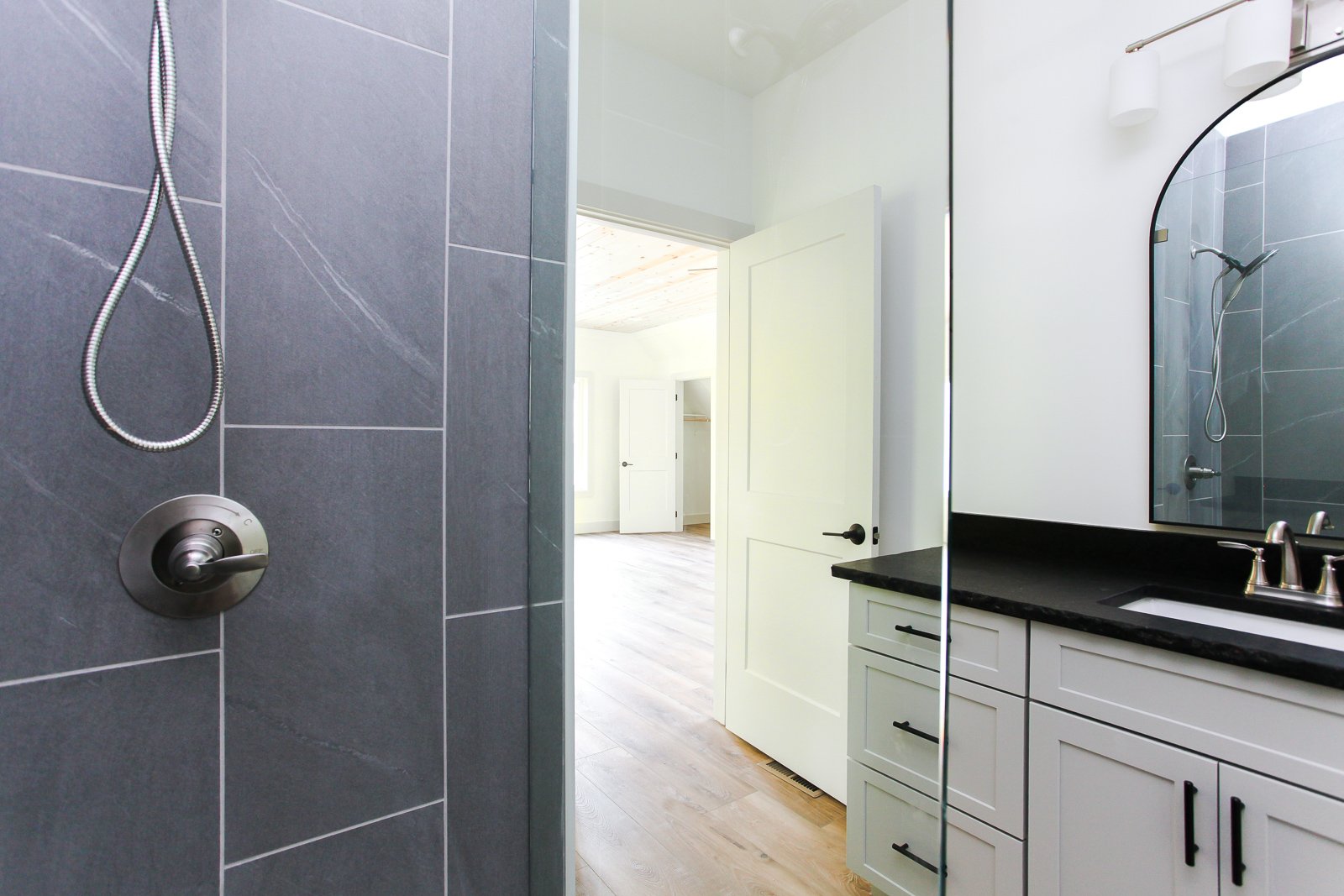 Loft Bathroom garage apartment loft bathroom with tile and glass shower